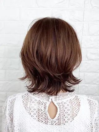 ミディアム カラー 髪質改善縮毛矯正 美容師✂️山崎竜二のヘアスタイル