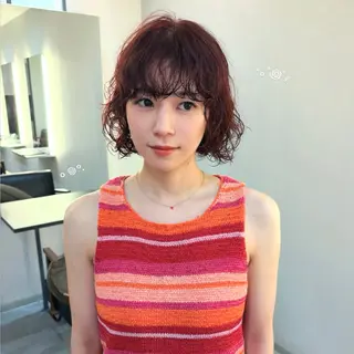 ショート カラー パーマ RIENS / くるみೀのヘアスタイル