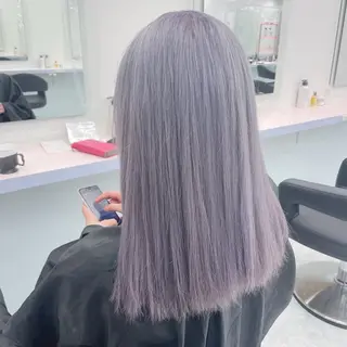 セミロング カラー 🫧ハイトーン🫧 ベージュ🫧徹哉のヘアスタイル