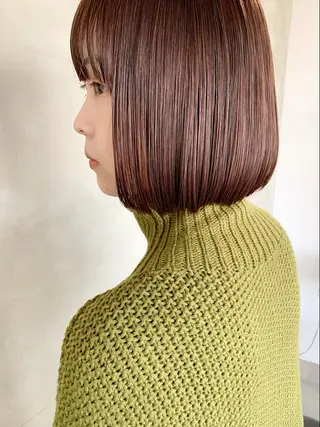 ミディアム カラー 榑松 恵里のヘアスタイル