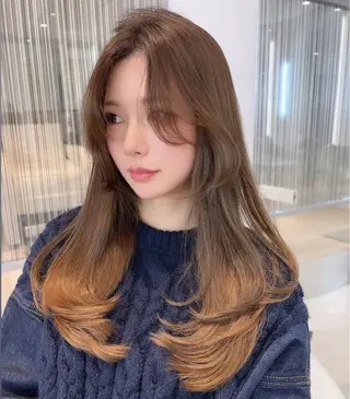 ロング City/louwe 韓国レイヤーカットのヘアスタイル