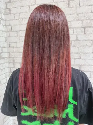 ロング カラー ヘアアレンジ ブリーチなし艶カラー 東家のヘアスタイル