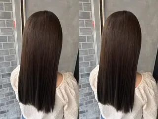 セミロング カラー 古屋 澪 艶髪✨縮毛矯正のヘアスタイル