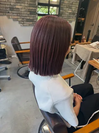 ミディアム カラー バレイヤージュ ブリーチ特化のヘアスタイル