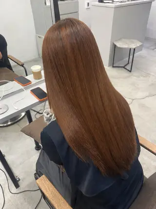 ロング パーマ 透明感×艶カラー ✨️美髪縮毛🍒リオのヘアスタイル
