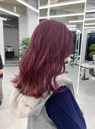 ミディアム カラー パーマ ヘアアレンジ メンズ キッズ ボブ×自然な縮毛矯正 RYOGAのヘアスタイル