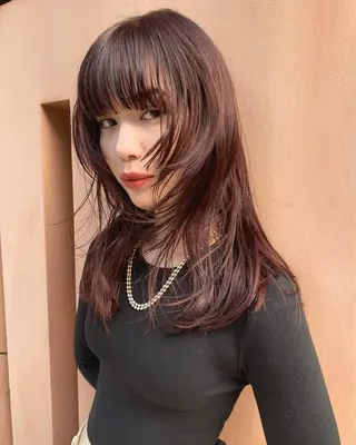 ロング カラー オカモト ハルカのヘアスタイル