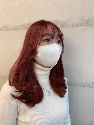 ミディアム カラー 透明感カラー✂︎ /縮毛矯正/YUKAのヘアスタイル