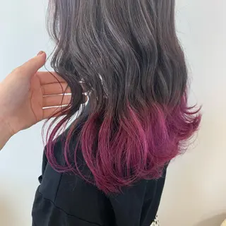 セミロング カラー 暖色/ブリーチカラー 🎀 M i k uのヘアスタイル