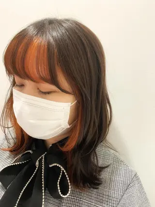 セミロング カラー ヘアアレンジ 🍒暖色✖️レイヤー /Haruna🍒のヘアスタイル