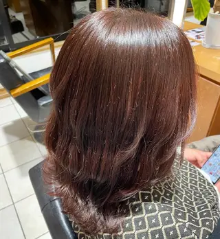 ミディアム カラー 🩰韓国レイヤー🩷 艶カラー🌷小栁歩美のヘアスタイル