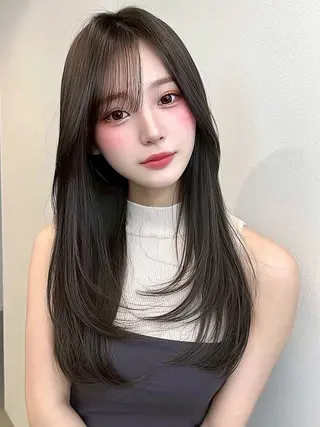 ロング カラー 🫧ナオ🫧 /韓国 ヘア/ マンツーマンのヘアスタイル