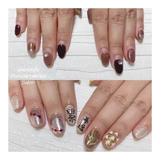 ミディアム ネイル 🐾enen style 🐾のネイルデザイン