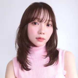 ミディアム レイヤー/艶カラー /パーマ💚千琴のヘアスタイル