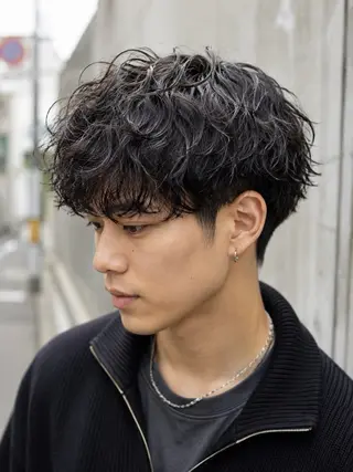 パーマ メンズ 宇梶 千愛のヘアスタイル