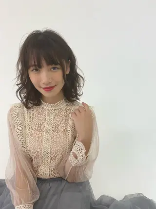 ミディアム カラー 森本玲🎶 天王寺のヘアスタイル