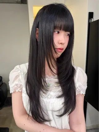 ロング カラー 縮毛矯正 髪質改善寺坂雄飛💐のヘアスタイル