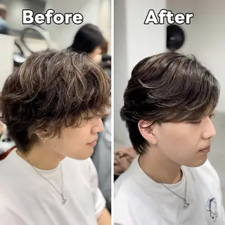 ミディアム パーマ メンズ 🔮メンズ縮毛矯正 メンズパーマ💎竹永のヘアスタイル