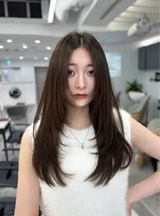 セミロング 映える顔まわり/前髪 特化 💗 ユキマのヘアスタイル