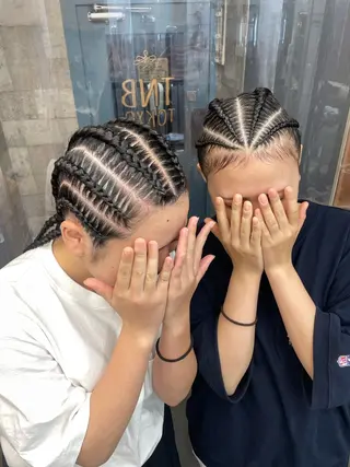 ロング ヘアアレンジ エクステ/コーンロウ KURUMI⛓️🔥のヘアスタイル