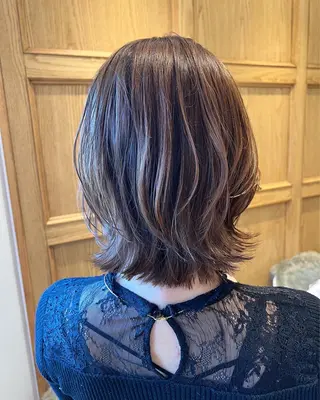 ミディアム カラー 髪質改善⭐️透明感 カラーノグチショウタのヘアスタイル