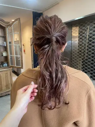 ロング カラー ヘアアレンジ 髙塚碧🇰🇷 韓国ヘア🎗️のヘアスタイル