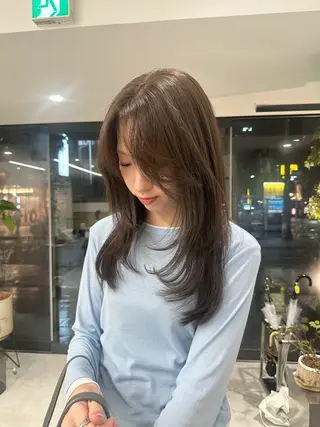 セミロング カラー ハイトーン/透け感 カラー🎀真香のヘアスタイル