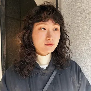セミロング パーマ 原宿/くるくるパーマ 🌴yacoのヘアスタイル