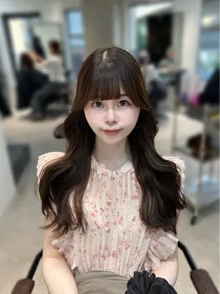 ロング ninaアイドル前髪 ×透明感🎀のヘアスタイル