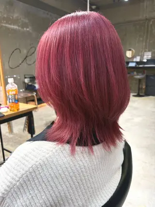 ミディアム 美髪縮毛矯正✨ カラーが得意💪本間のヘアスタイル