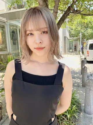 ミディアム カラー 髪質改善 中川 翔のヘアスタイル
