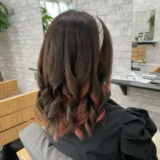 セミロング カラー パーマ ヘアアレンジ メンズ キッズ ネイル マツエク・マツパ アイブロウ 似合わせカラー♡髪質 改善🎀サトカ🍒のヘアスタイル