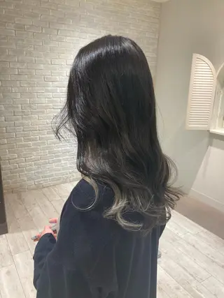 ロング カラー 曲がる縮毛矯正 LIBER 岩名のヘアスタイル