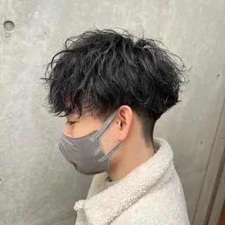 ショート パーマ メンズ 梅田茶屋町メンズ 専門美容師 山元一平のヘアスタイル