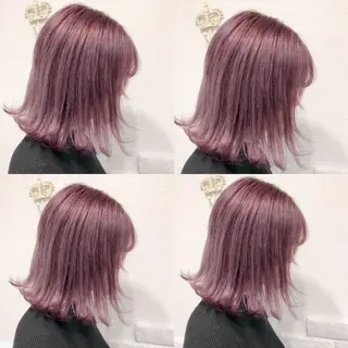 ミディアム カラー 韓国レイヤーカット/ 儚げカラーチナツのヘアスタイル