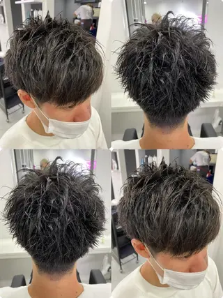 ショート カラー パーマ ヘアアレンジ メンズ 🔥メンズパーマ 特化 渡辺一翔のヘアスタイル