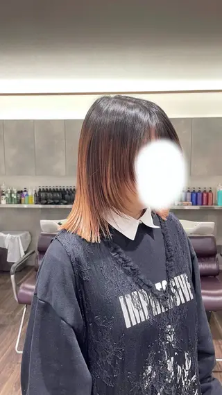 ミディアム レイヤー🩶🎀 ブリーチ/なるのヘアスタイル