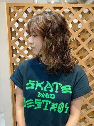 ミディアム パーマ 川間 将彦のヘアスタイル