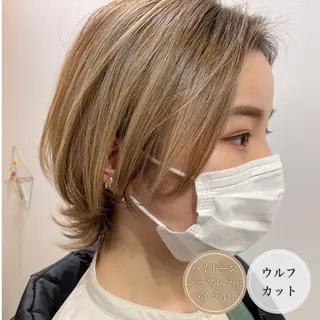 ショート カラー アンブレラカラー💫 フェイスフレーミングのヘアスタイル