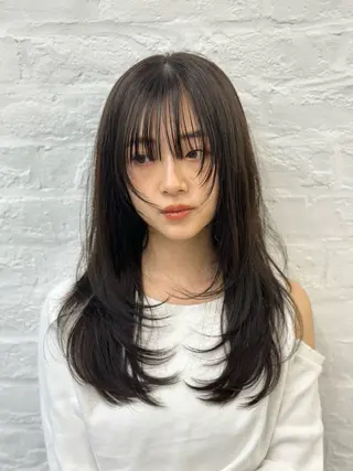セミロング カラー 前髪顔まわりカット 🌈中村海聖のヘアスタイル