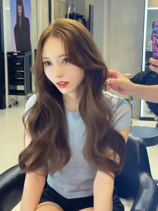 ロング 韓国✖️網紅🖤 パーマYURIYAのヘアスタイル