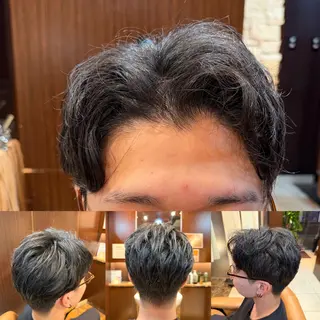 ショート パーマ メンズ 根尾 海咲のヘアスタイル