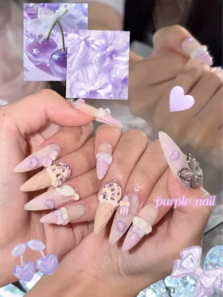 ネイル ルシイ🎀新宿長さ 出しパーツ専門店のネイルデザイン