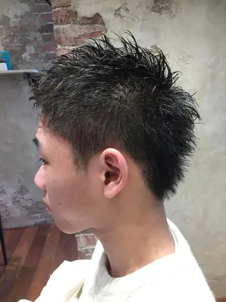 ショート カラー パーマ メンズ Soleria 田中慎一のヘアスタイル