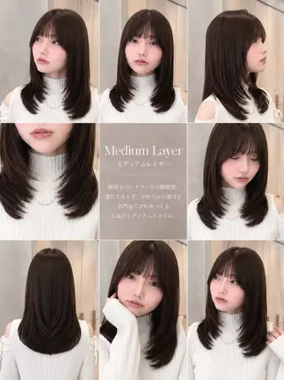 ミディアム カラー 🦋韓国風レイヤー/ 艶髪矯正🦋凛太郎のヘアスタイル