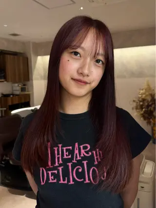 ロング カラー Wカラーレイヤー🎀 透明感カラーのヘアスタイル