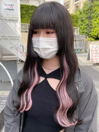 ロング カラー パーマ ヘアアレンジ メンズ キッズ ネイル マツエク・マツパ アイブロウ レイヤー/ダブル カラー/YURINAのヘアスタイル