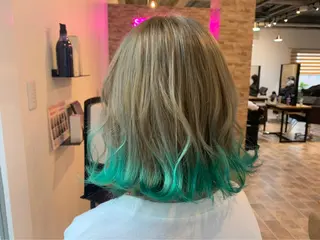 ミディアム カラー ヘアカラー&縮毛矯正 STAR☆RIVERのヘアスタイル