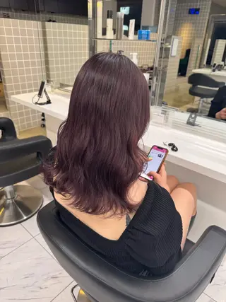 セミロング カラー パーマ ヘアアレンジ メンズ キッズ 韓国系🇰🇷🩶 艶暗髪/MEIのヘアスタイル