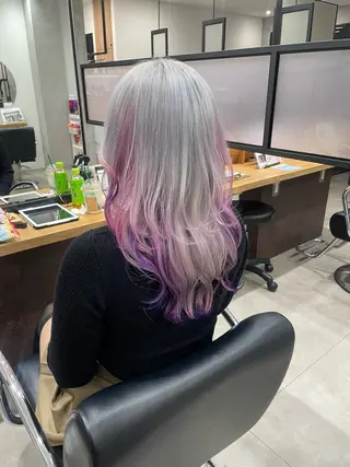 ロング カラー 佐藤由依/レイヤー /ハッシュカットのヘアスタイル